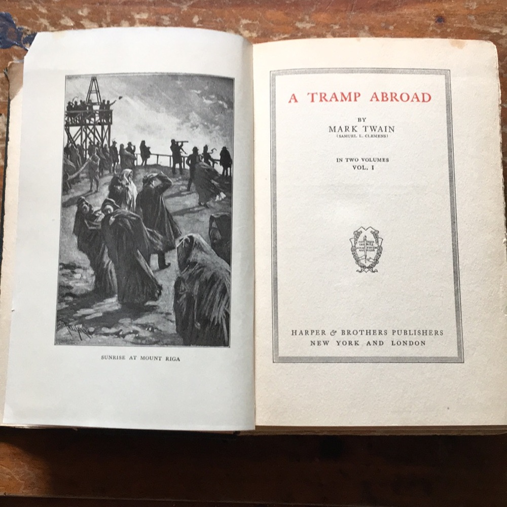 Mark twain book, A Tramp Abroad,, volume 1